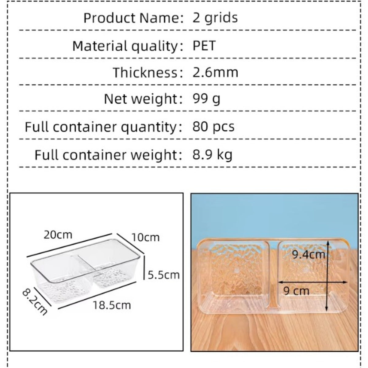 Plastic Transparent Grid Organizer Tray – Multi-Purpose Storage - image 5