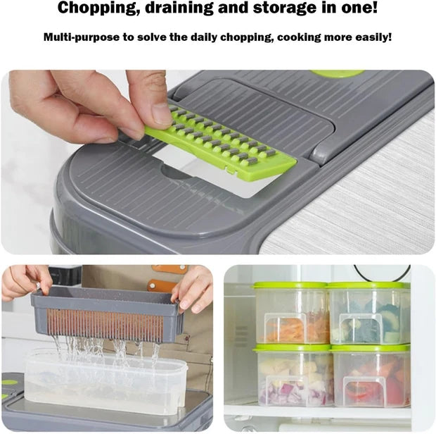 All-in-One Vegetable Cutter with Cutting Board & Storage Boxes