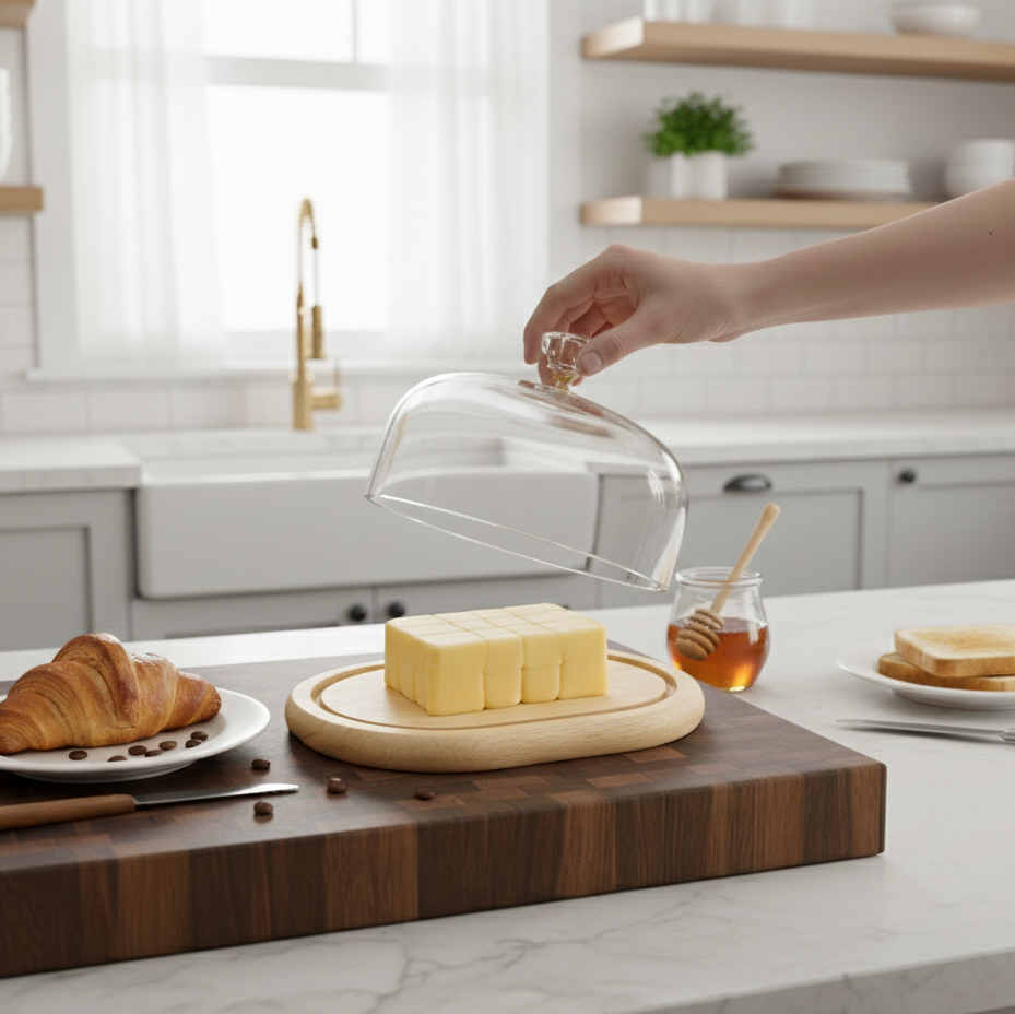 Wooden Butter Dish with Acrylic Lid (2161) by Limon - image 2