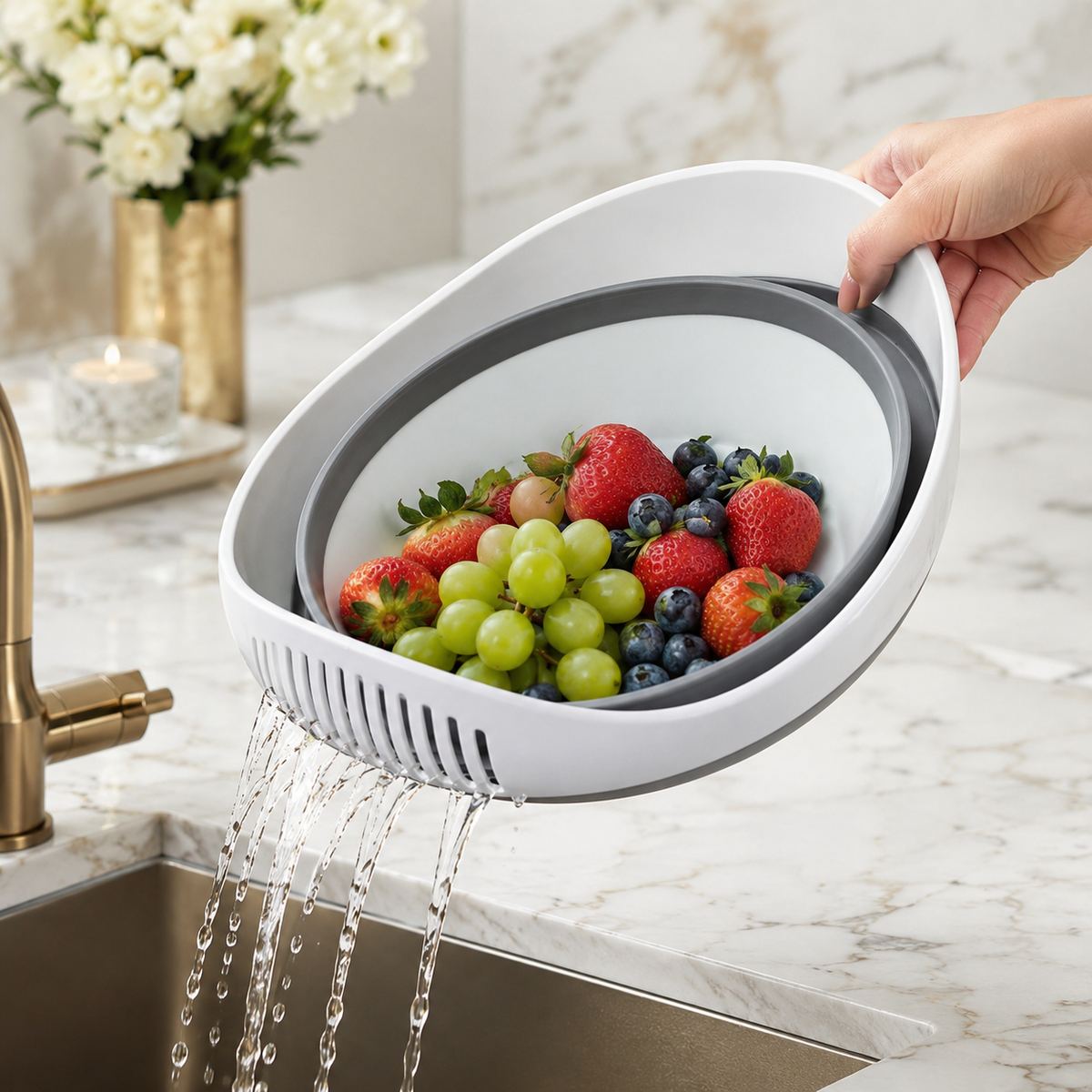 Collapsible Oval Drain Basket - image 1