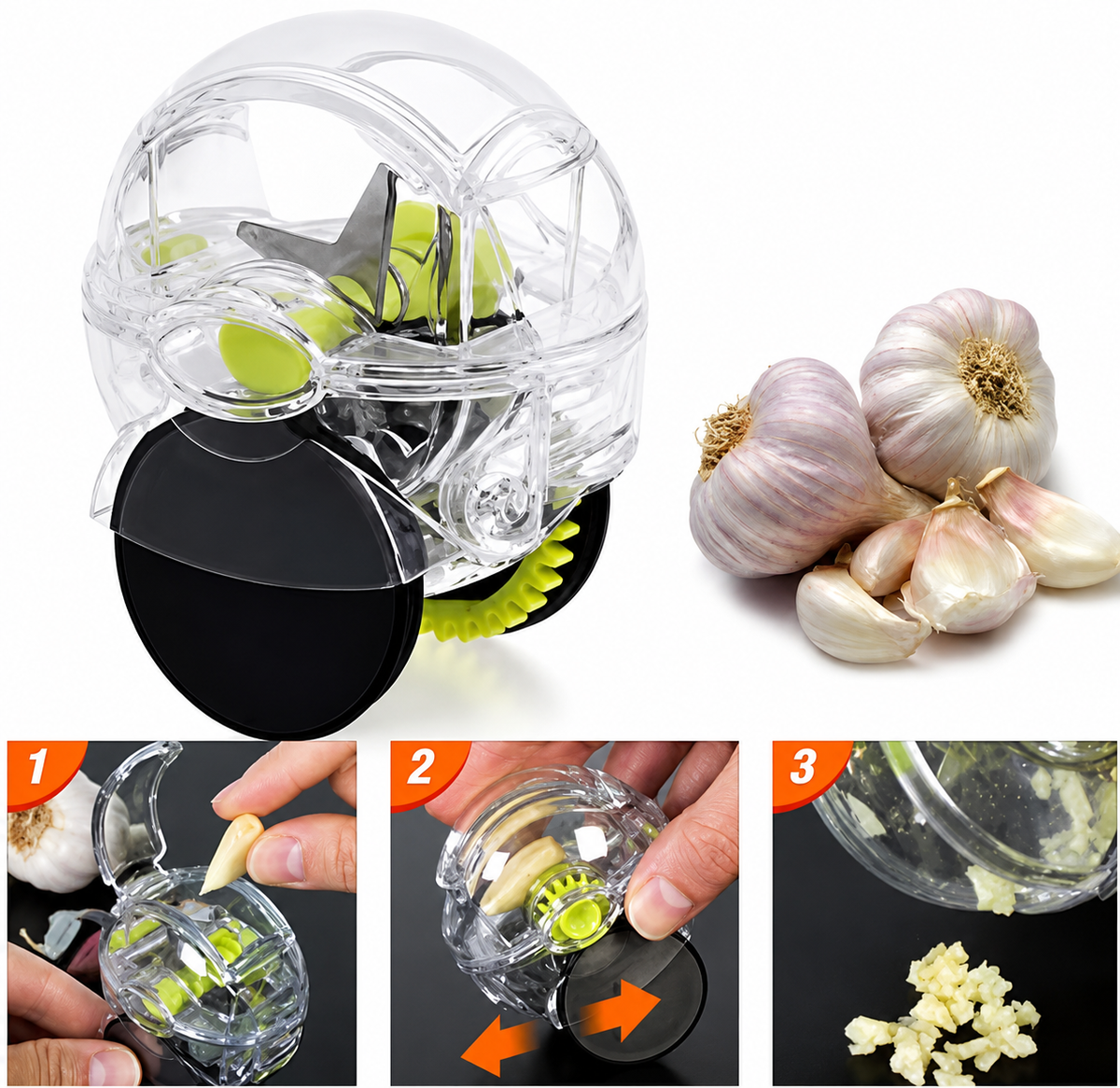 Luxury Stainless Steel Garlic Roller Chopper Cutter