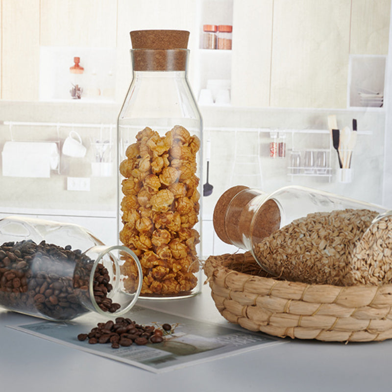 Curvy Airtight Glass Jars with Cork Lids - image 5