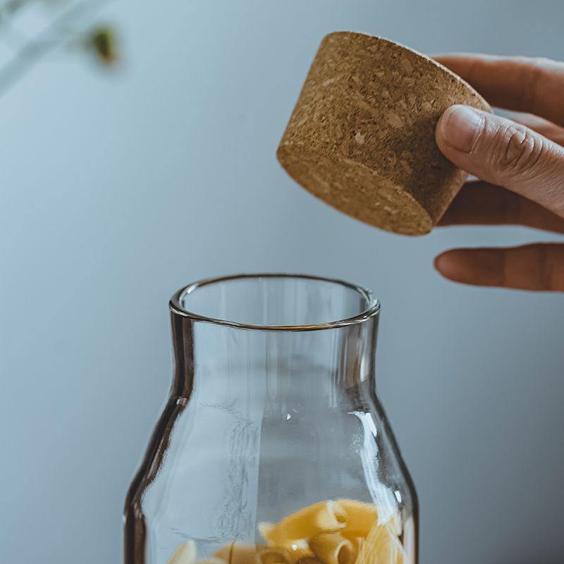 Curvy Airtight Glass Jars with Cork Lids - image 3