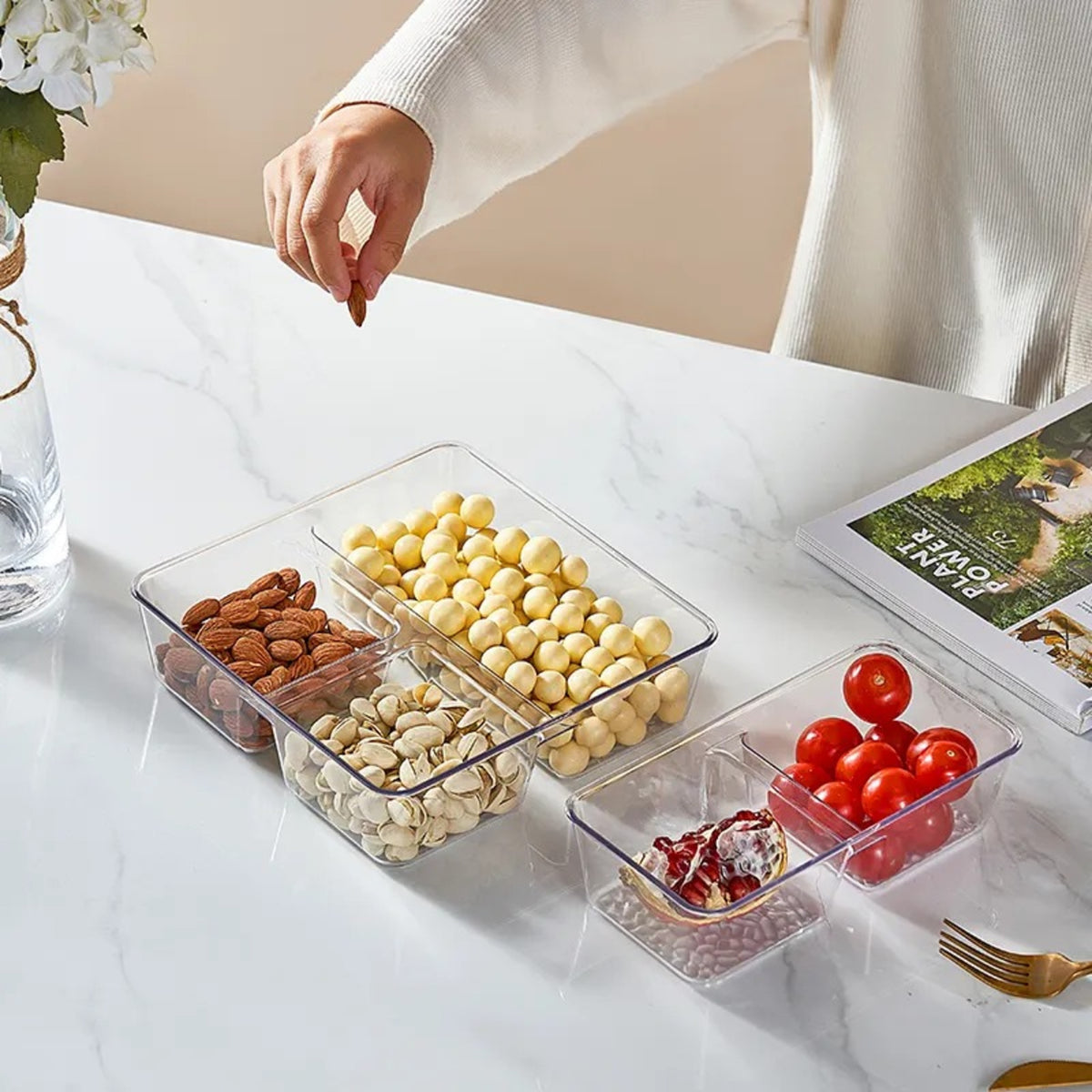 Plastic Transparent Grid Organizer Tray – Multi-Purpose Storage - image 2