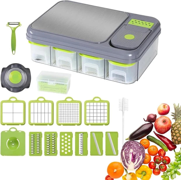 All-in-One Vegetable Cutter with Cutting Board & Storage Boxes