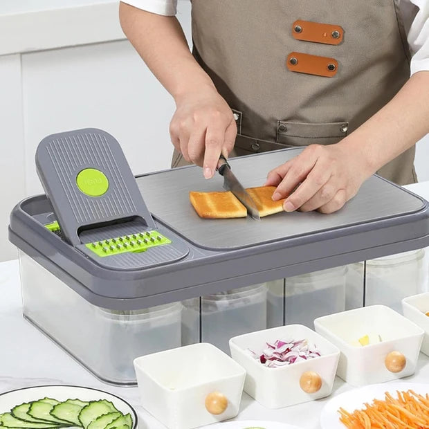 All-in-One Vegetable Cutter with Cutting Board & Storage Boxes