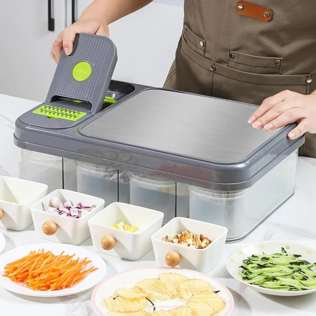 All-in-One Vegetable Cutter with Cutting Board & Storage Boxes