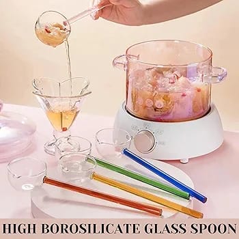 Crystal Clear Colored Glass Soup & Dessert Ladles - image 1