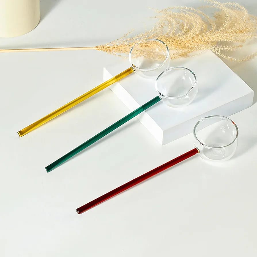 Crystal Clear Colored Glass Soup & Dessert Ladles - image 3