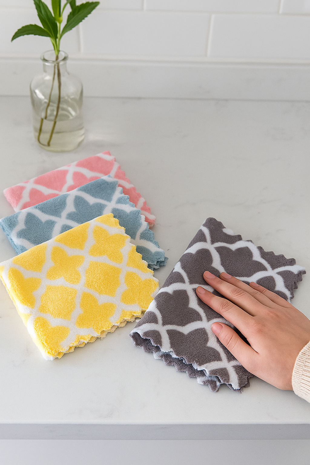 HomeCare Reusable Microfiber Cleaning Cloths (5 Pcs) - image 2