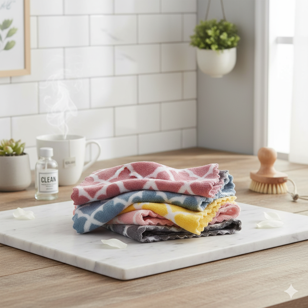 HomeCare Reusable Microfiber Cleaning Cloths (5 Pcs) - image 4
