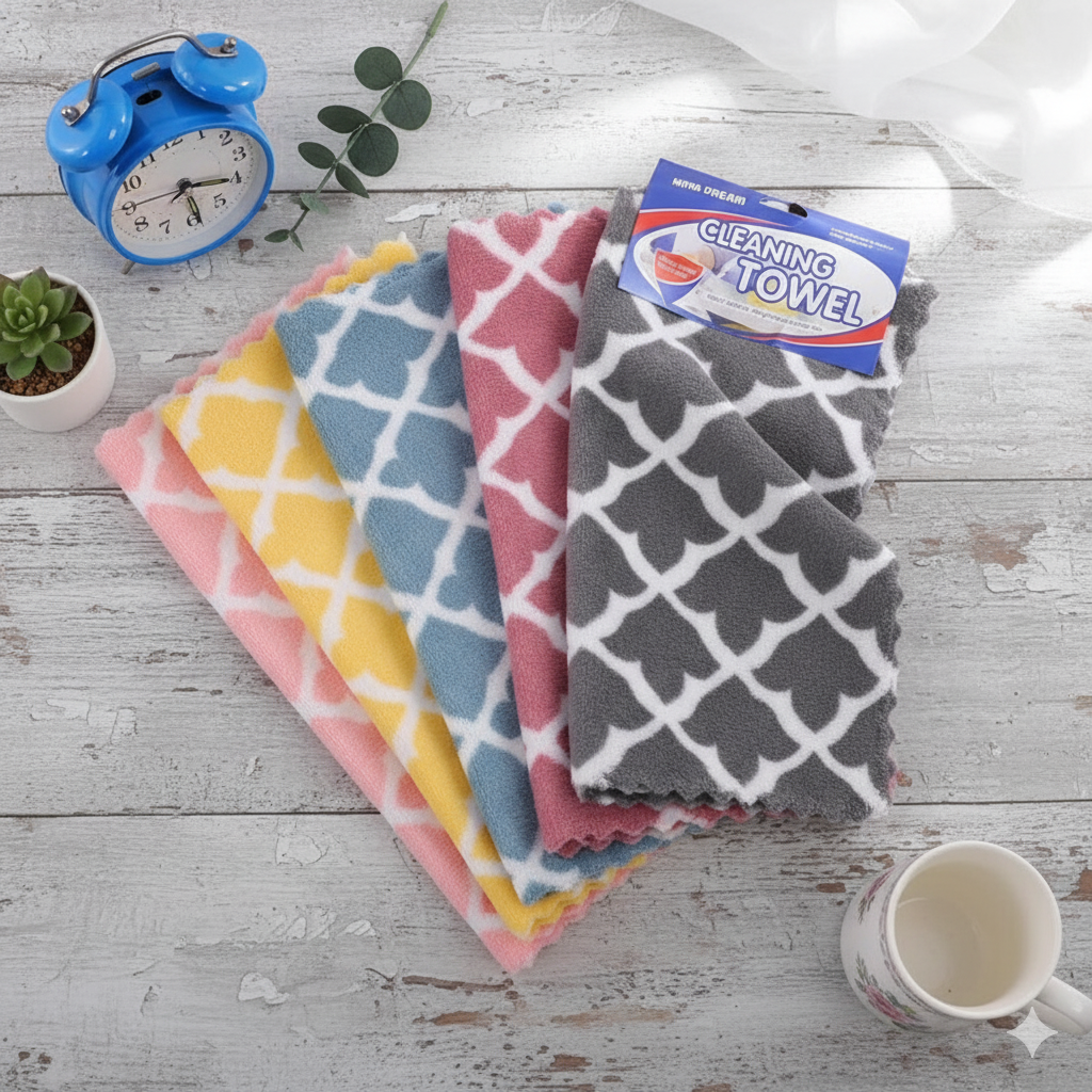 HomeCare Reusable Microfiber Cleaning Cloths (5 Pcs) - image 3